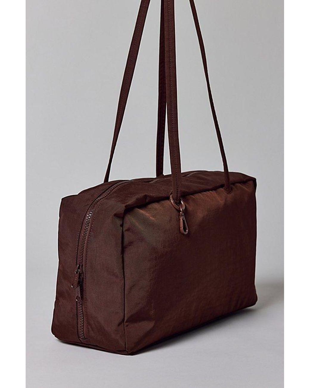 BAGGU Medium Nylon Bowler Bag in Brown | Lyst