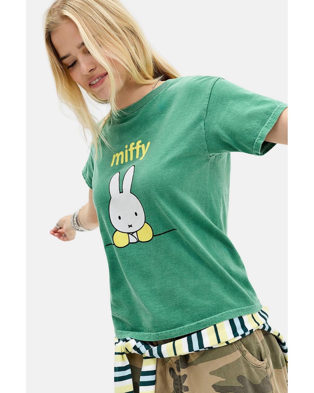 Urban Outfitters Uo Green Miffy Relaxed Graphic Tee