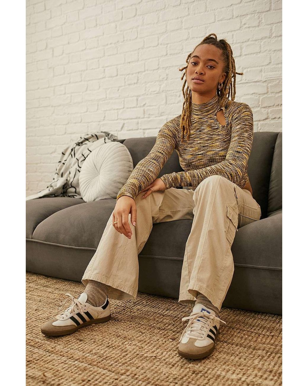 BDG Ecru Y2k Low Rise Cargo Pants in Brown Lyst UK