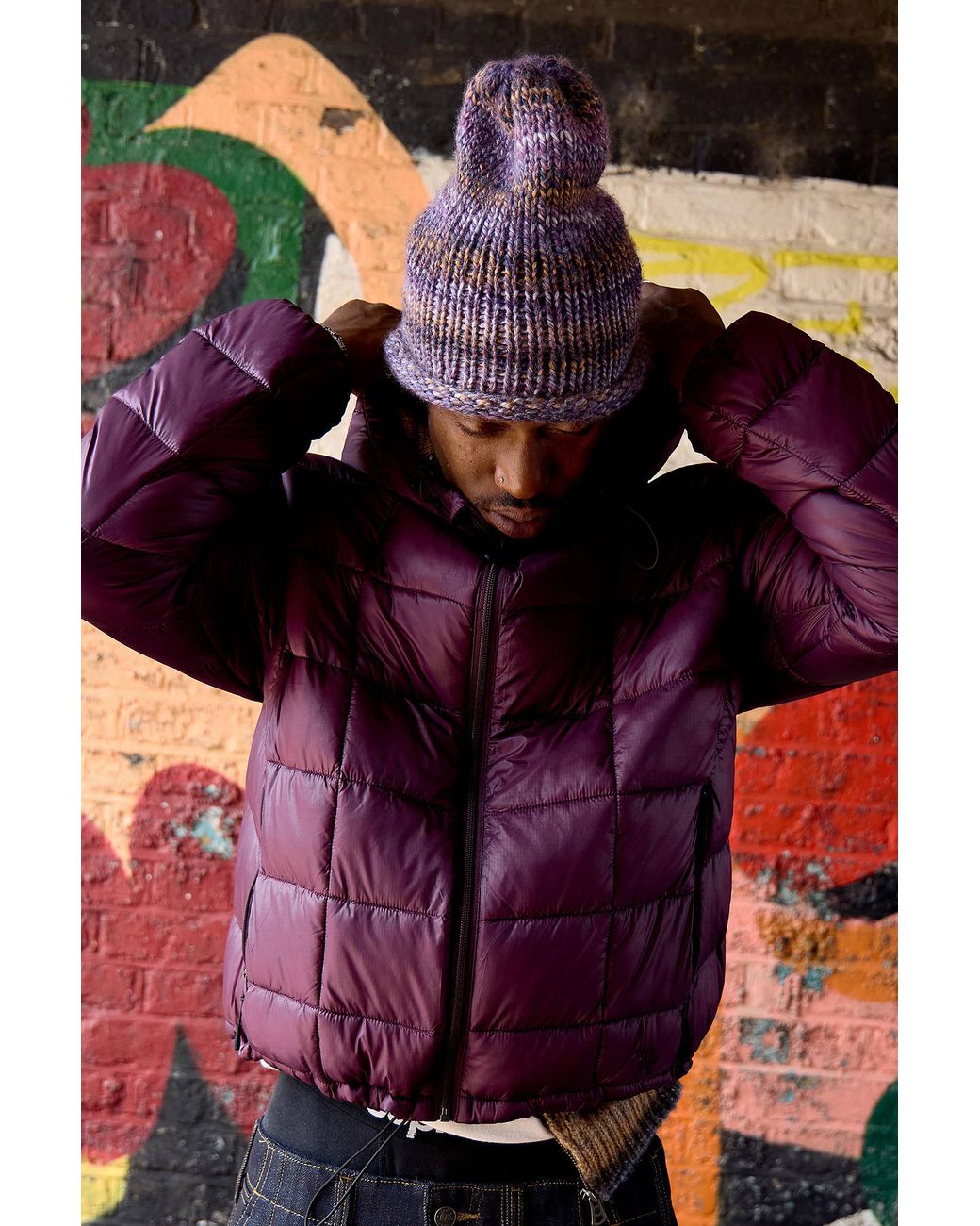 Ayker Purple Packable Puffer Jacket for men