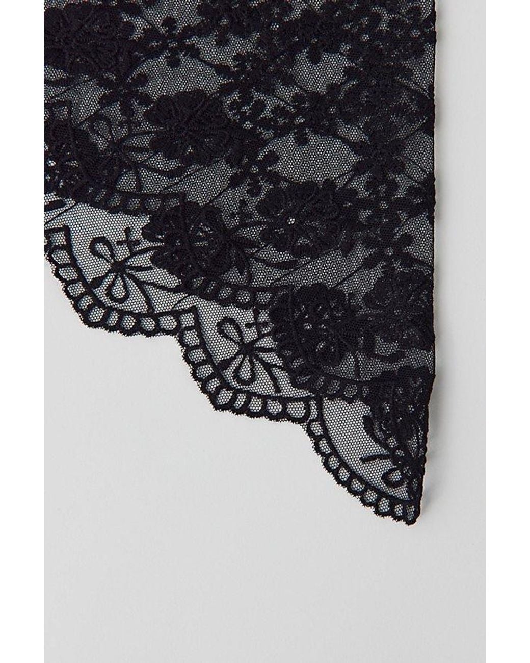 Urban Outfitters Black Soft Lace Headscarf