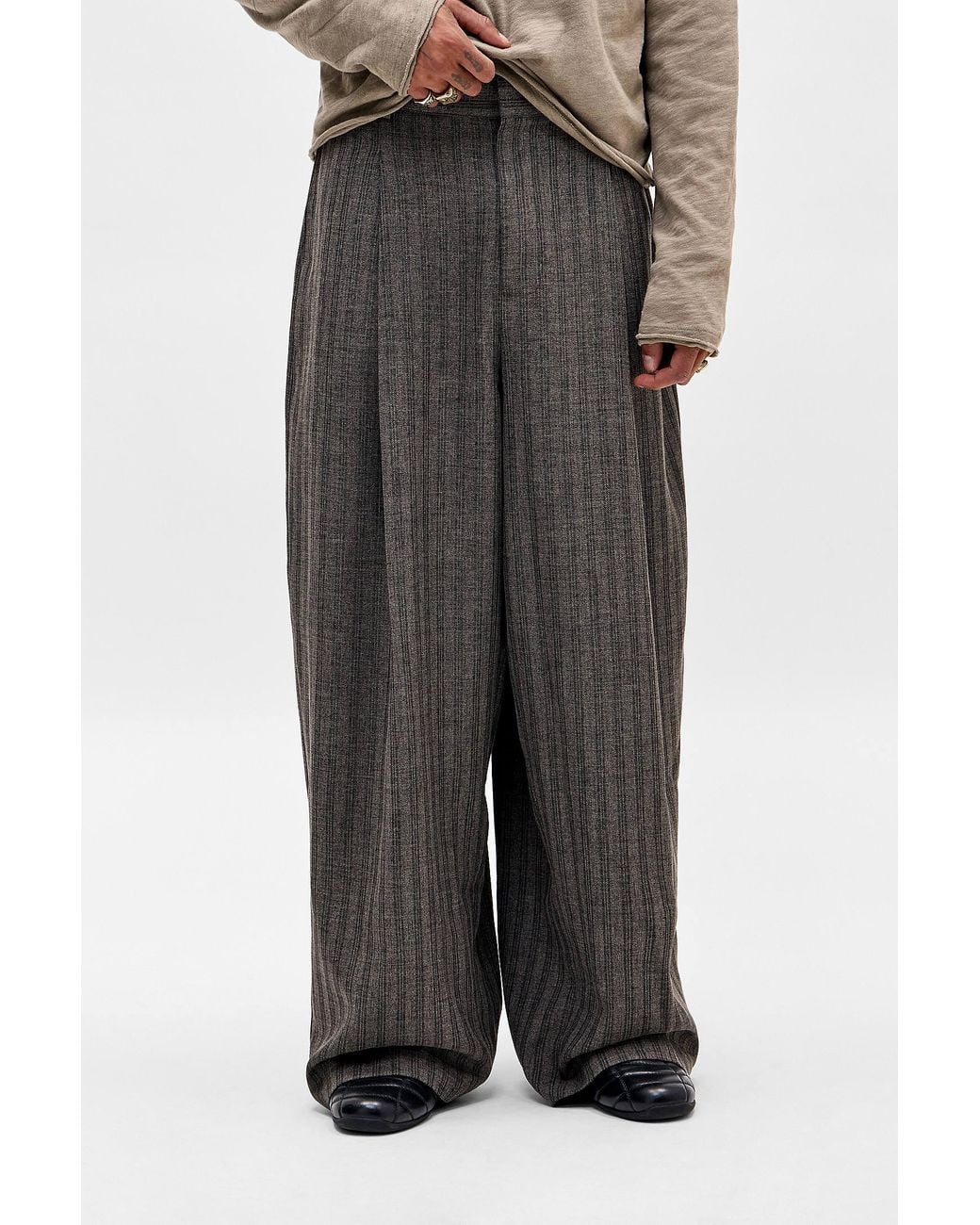 Urban Outfitters Black Uo Archive Brown Pinstripe Noa Trousers for men