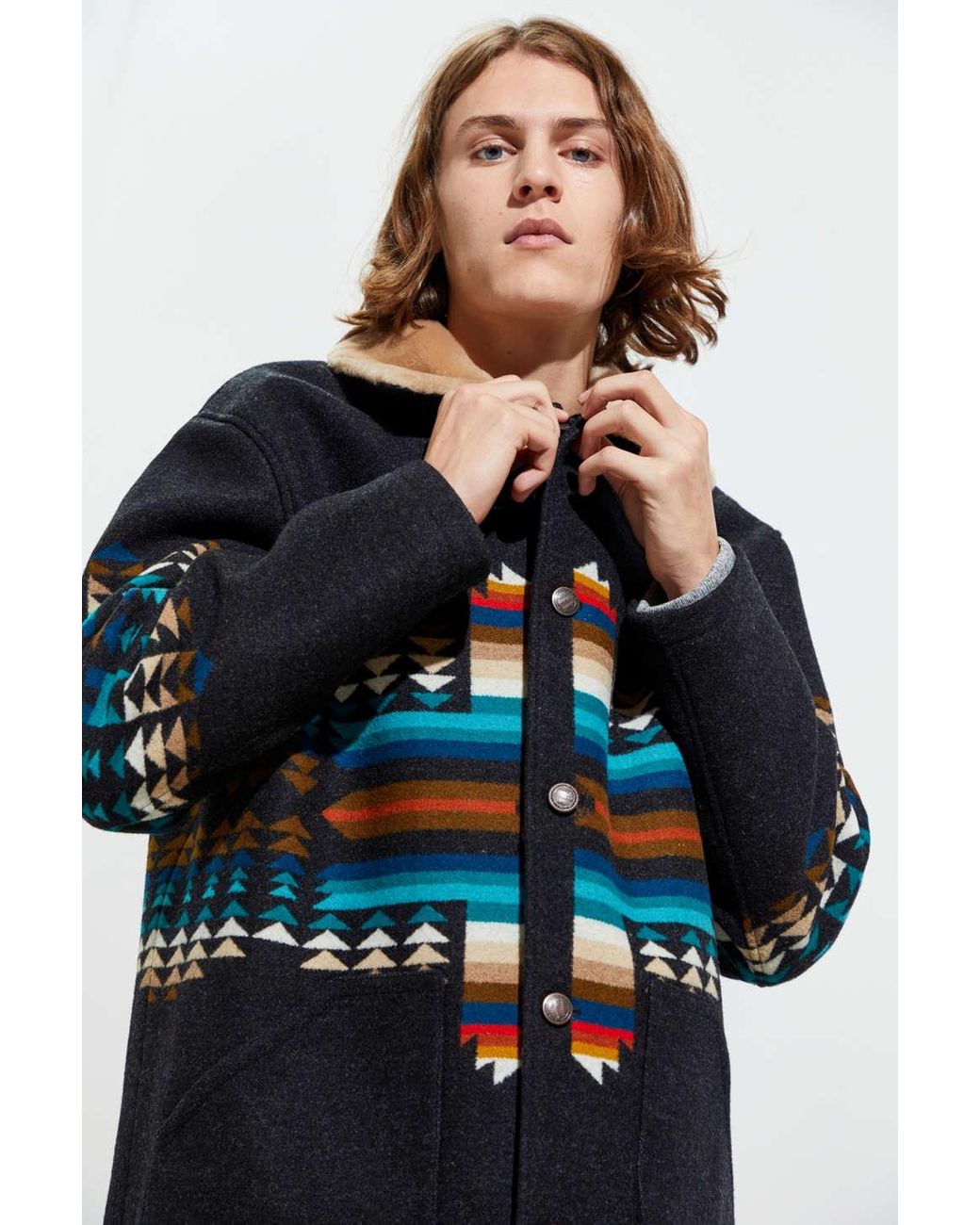 Pendleton brownsville shearling collar coat sale
