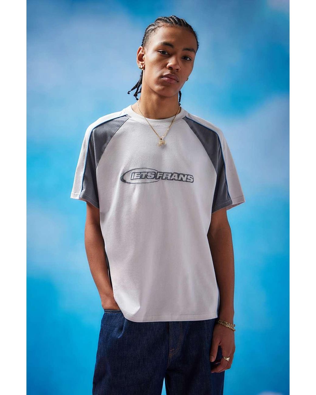 iets frans. Ecru Panel T shirt in Blue for Men Lyst UK