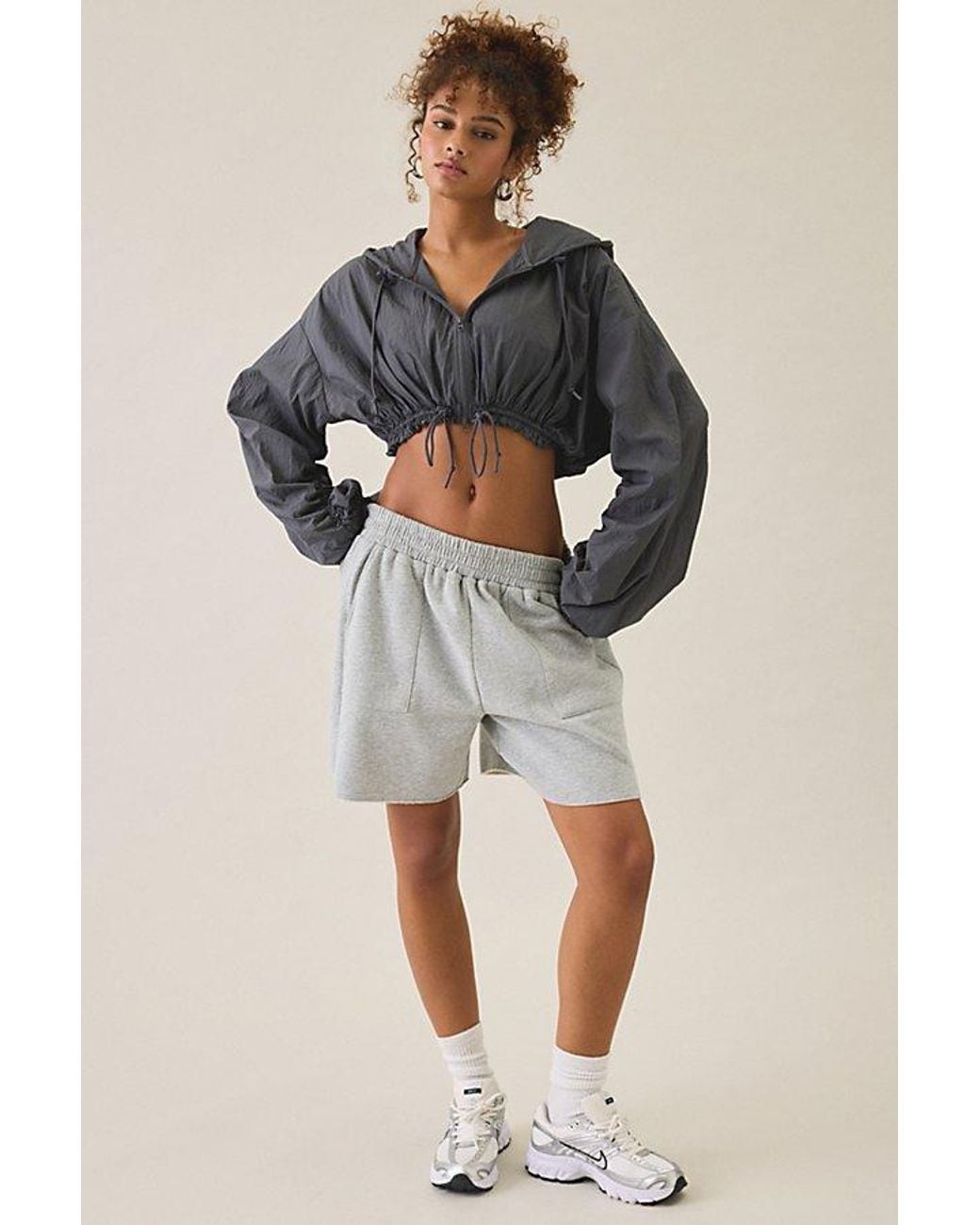 Out From Under Gray Cloud 9 Cinched Zip-Up Nylon Jacket
