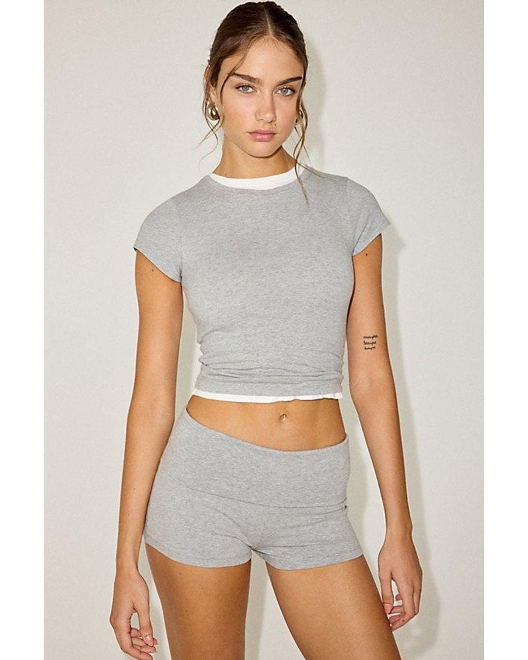 Out From Under Gray Bec Foldover Shorts