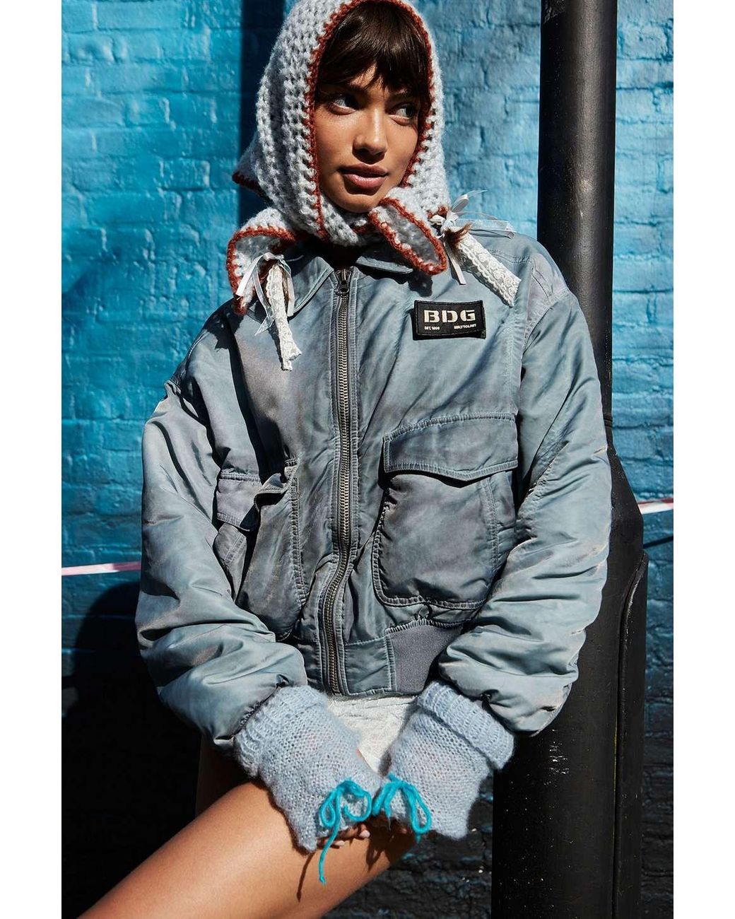 BDG Sydney Bomber Jacket in Blue Lyst UK