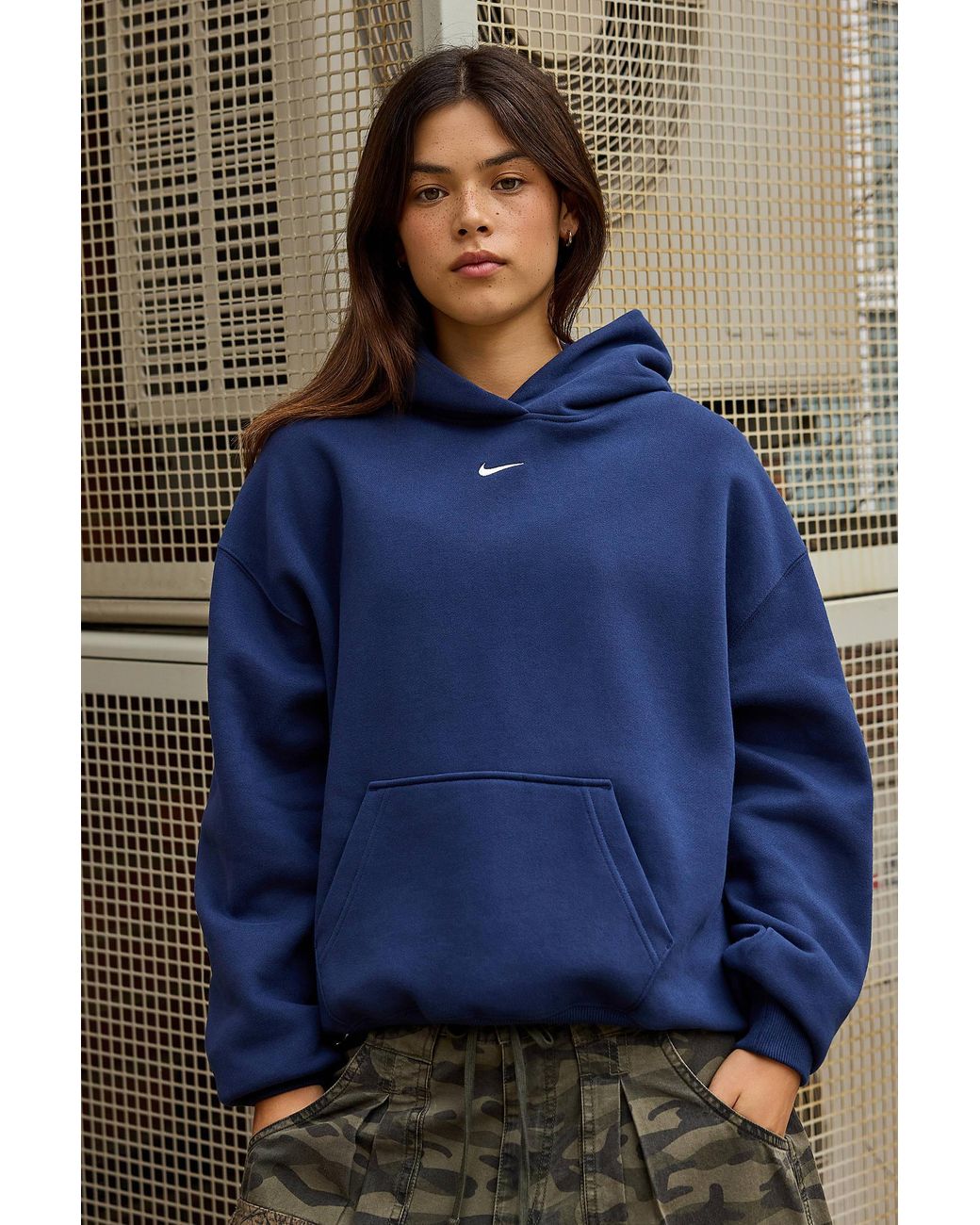 Nike Blue Navy Studio Pullover Medium Weight Hoodie