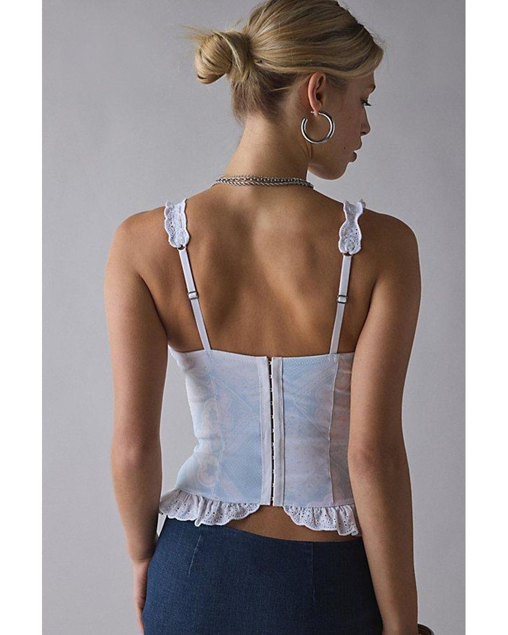 Out From Under Blue Love Spell Lace-Up Peplum Corset Top