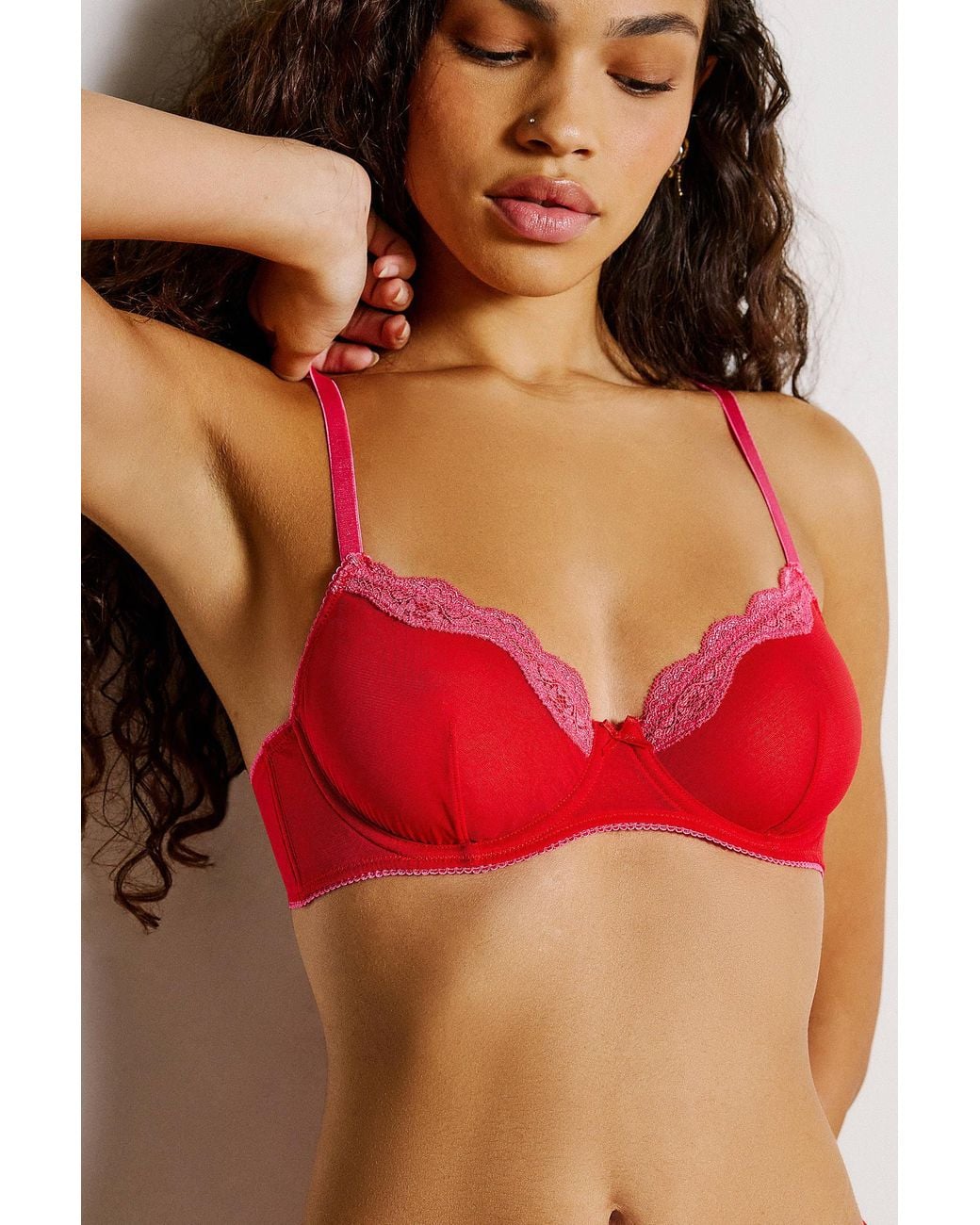 Out From Under Red Cherish Mesh Underwire Bra