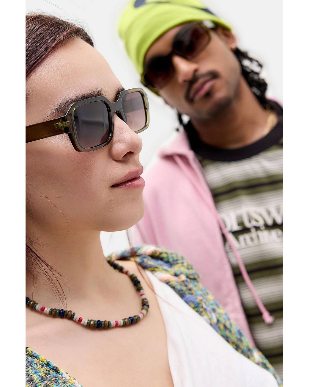 Urban Outfitters Pink Uo Green Tulum Sunglasses