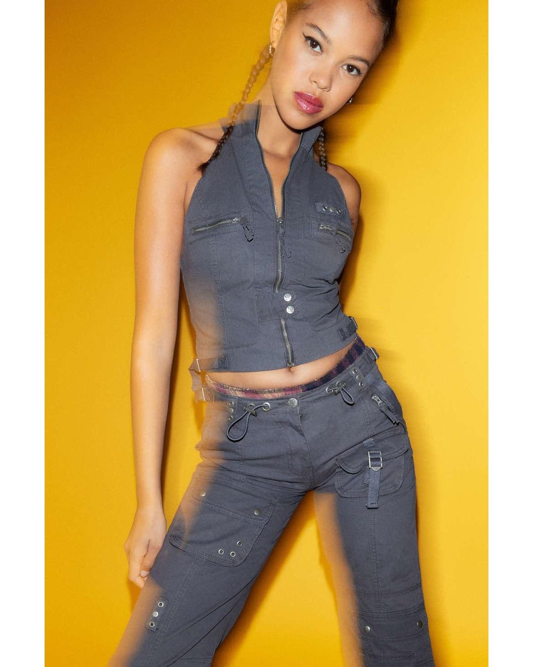 Jaded London Cargo Cropped Top in Yellow Lyst