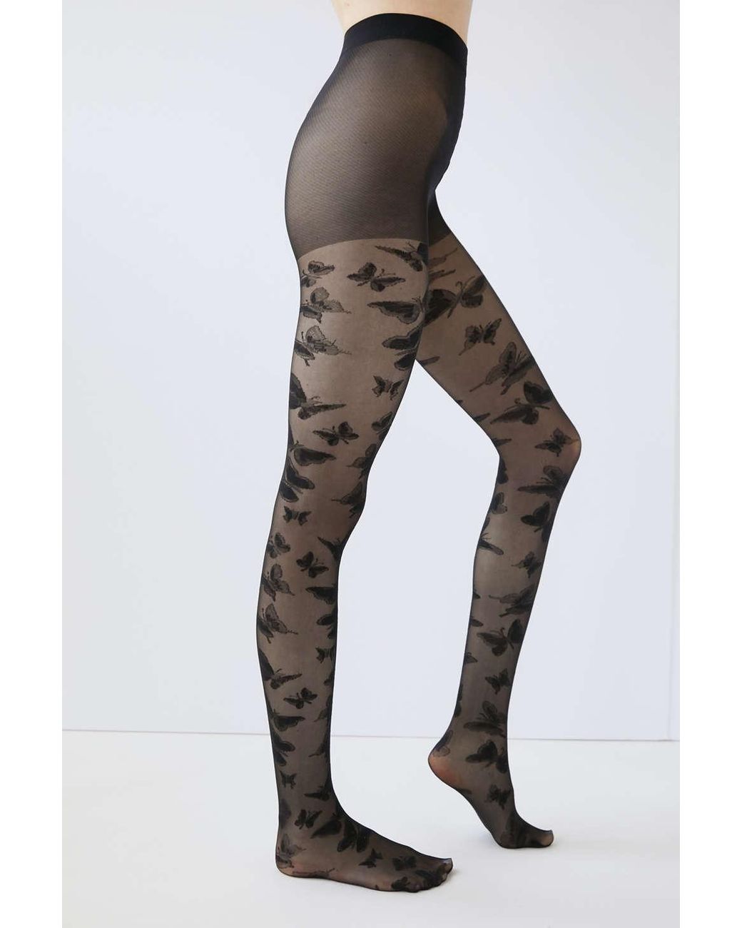 Urban Outfitters Butterfly Sheer Tight in Black