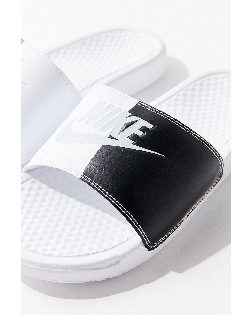 Nike Rubber Nike Benassi Jdi Colorblock Slide in Black + White (White) |  Lyst