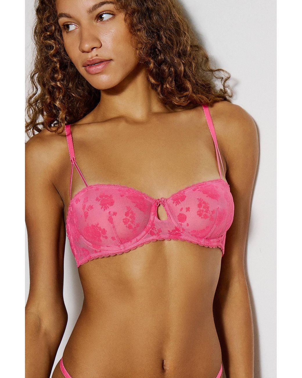 Out From Under Red Jenni Floral Flocked Underwire Bra