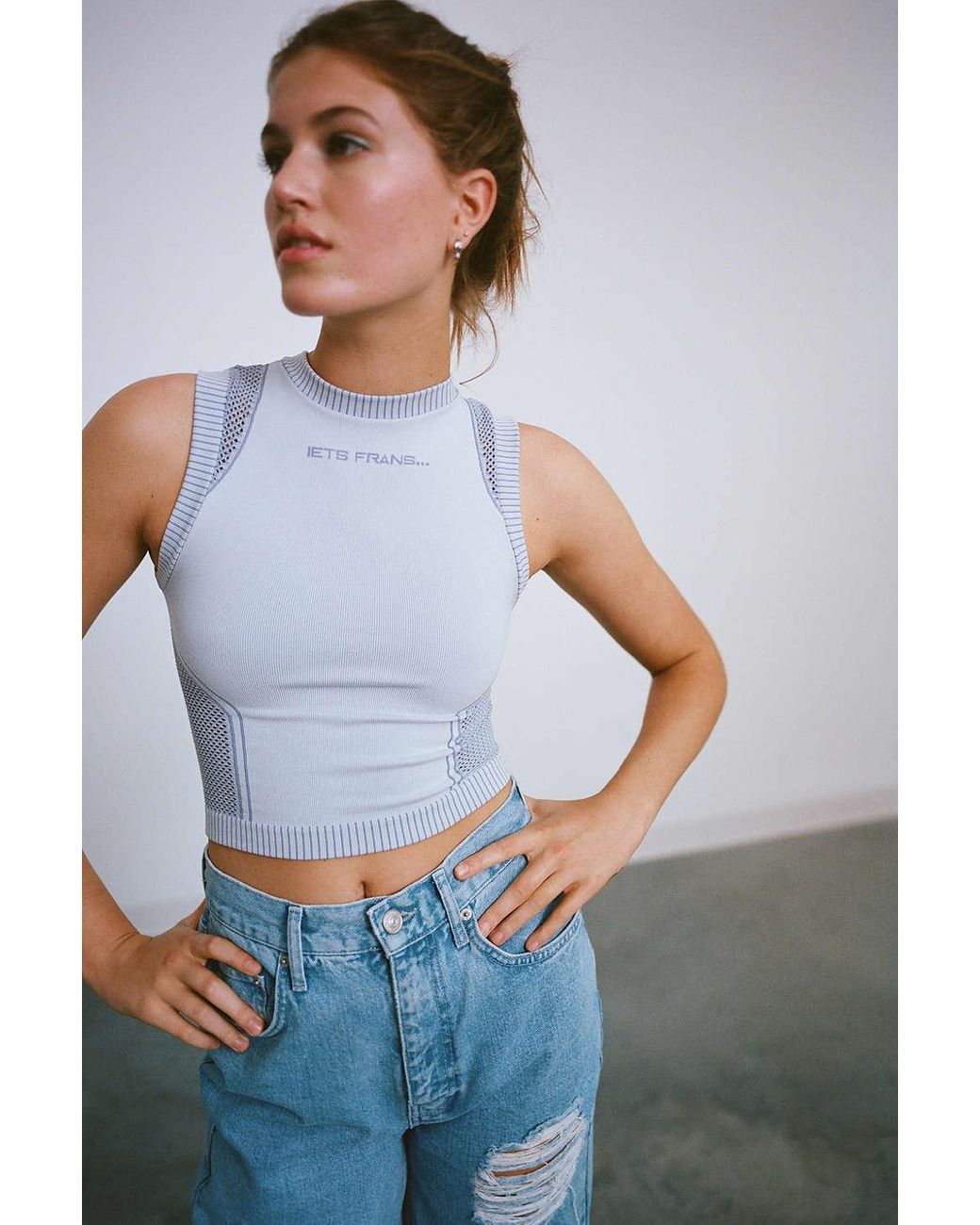 iets frans... Serena Cropped Tank Top in Blue | Lyst Canada