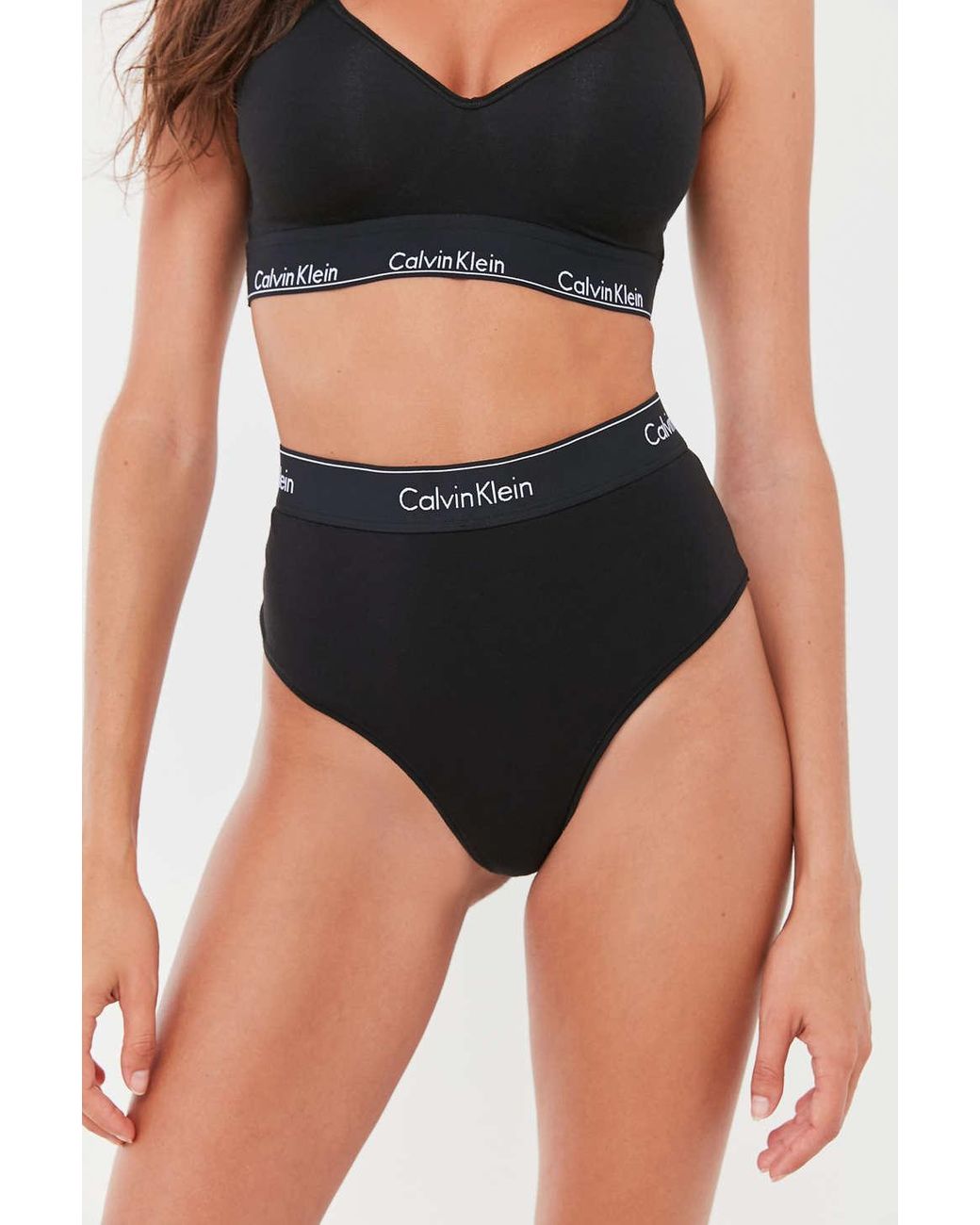 Calvin Klein Calvin Klein Modern Cotton High-waisted Thong in Black | Lyst