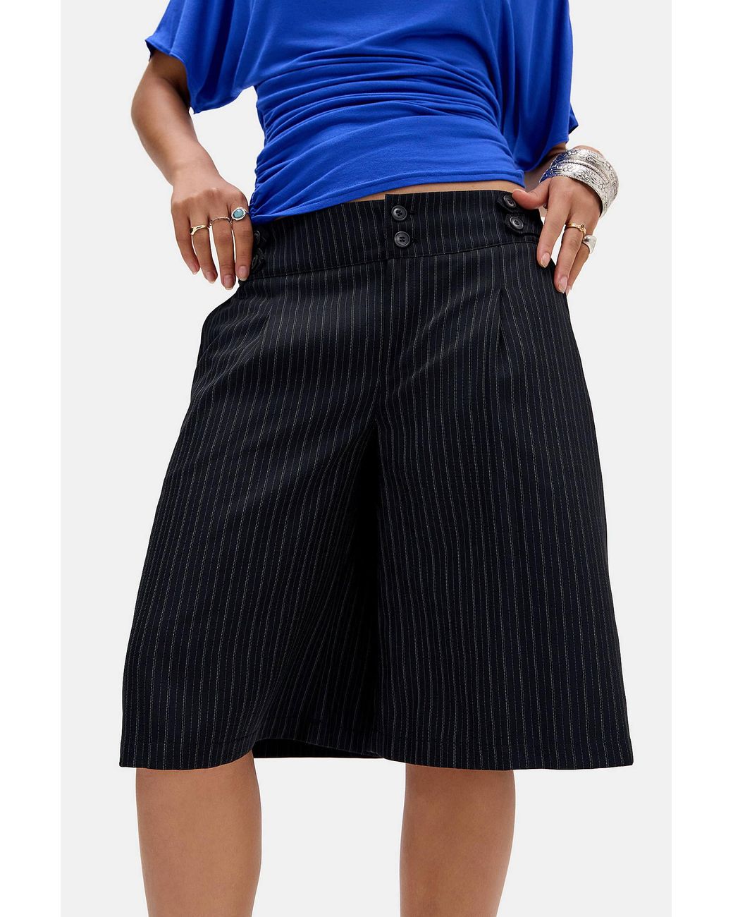 Silence + Noise Blue Silence + Noise Culotte Shorts