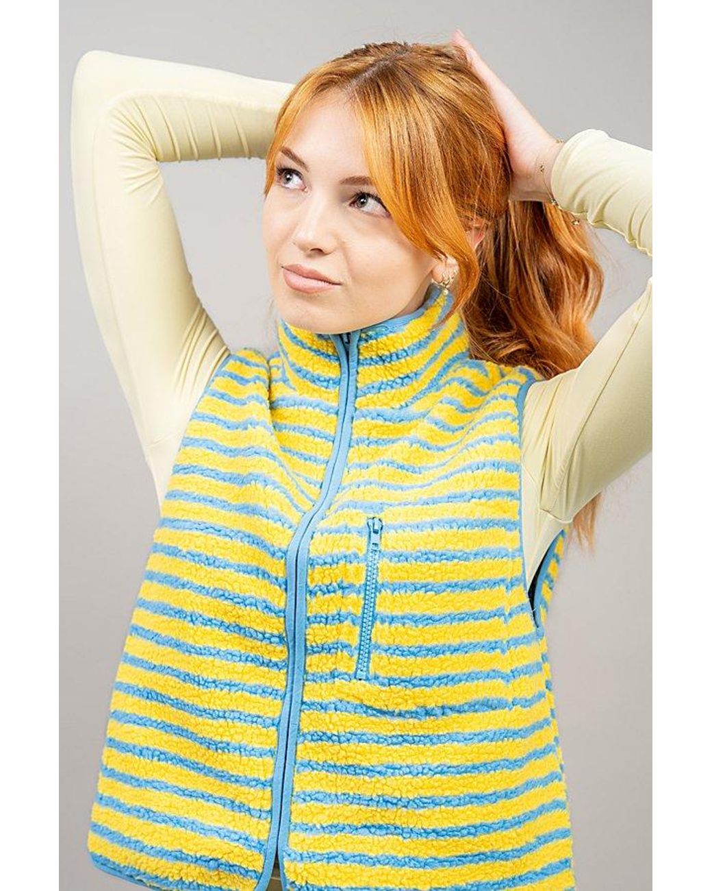 Midnight Lunch Yellow Stripe Vest Jacket