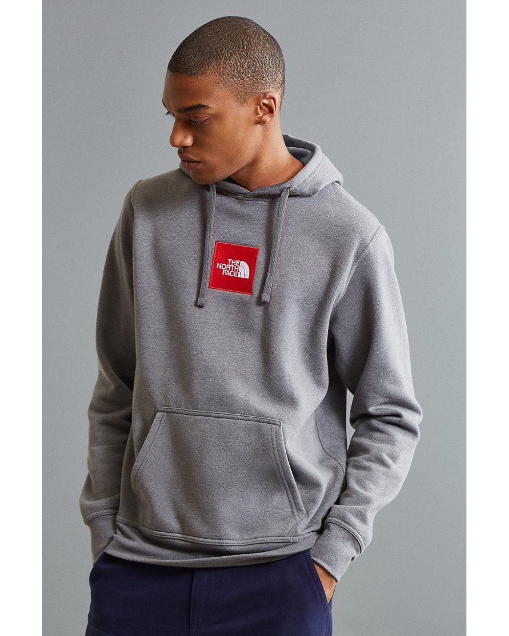 The North Face The North Face Embroidered Box Logo Hoodie Sweatshirt in  Gray for Men | Lyst
