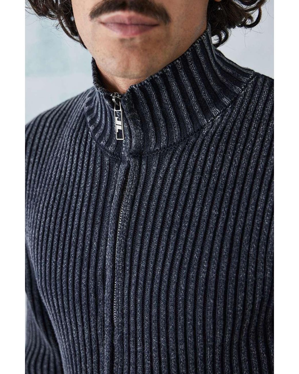 Jaded London Uo Exclusive Black Lucid Knit Track Top in Blue