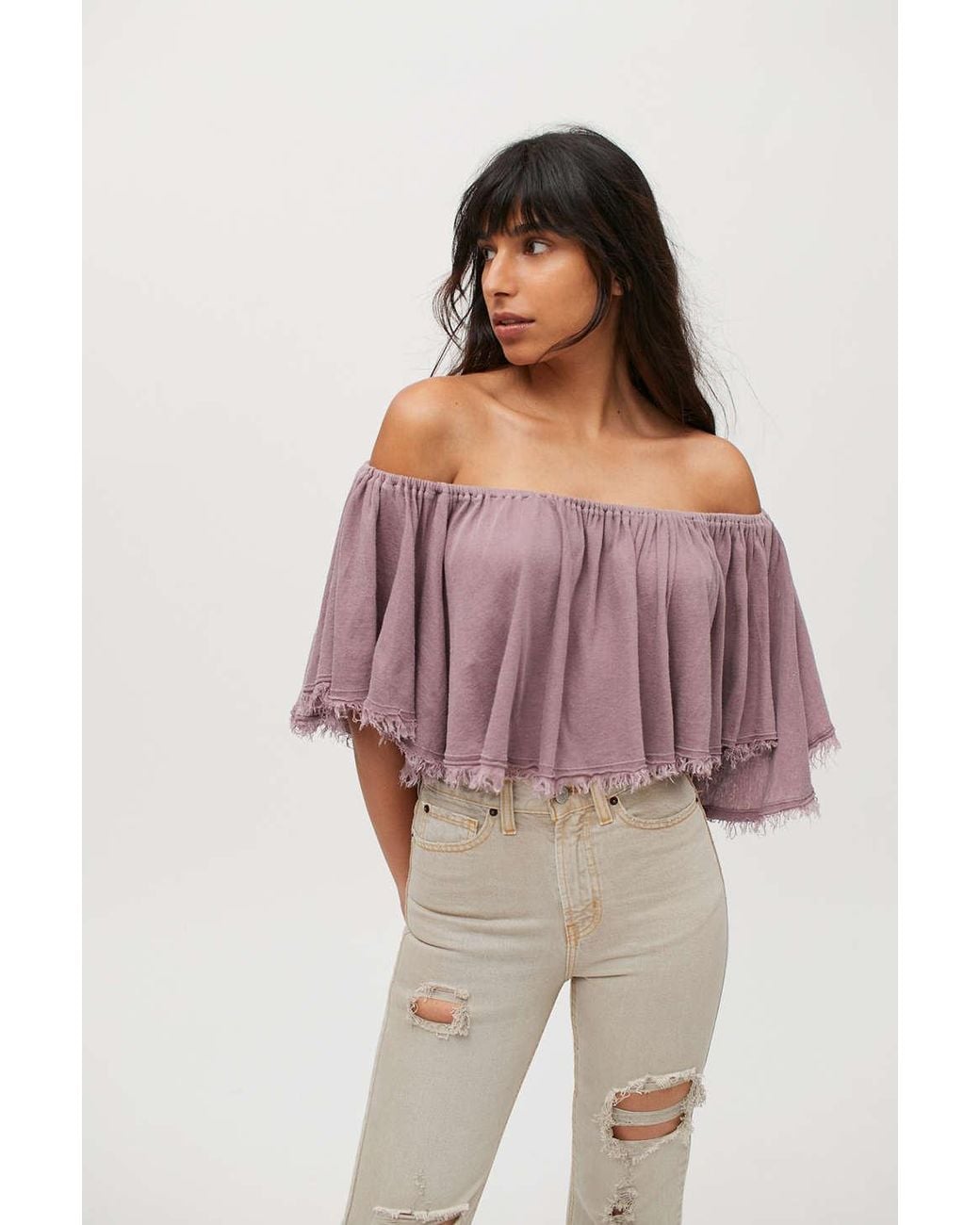 Urban Outfitters Cotton Uo Rosa Offtheshoulder Top in Mauve (Purple