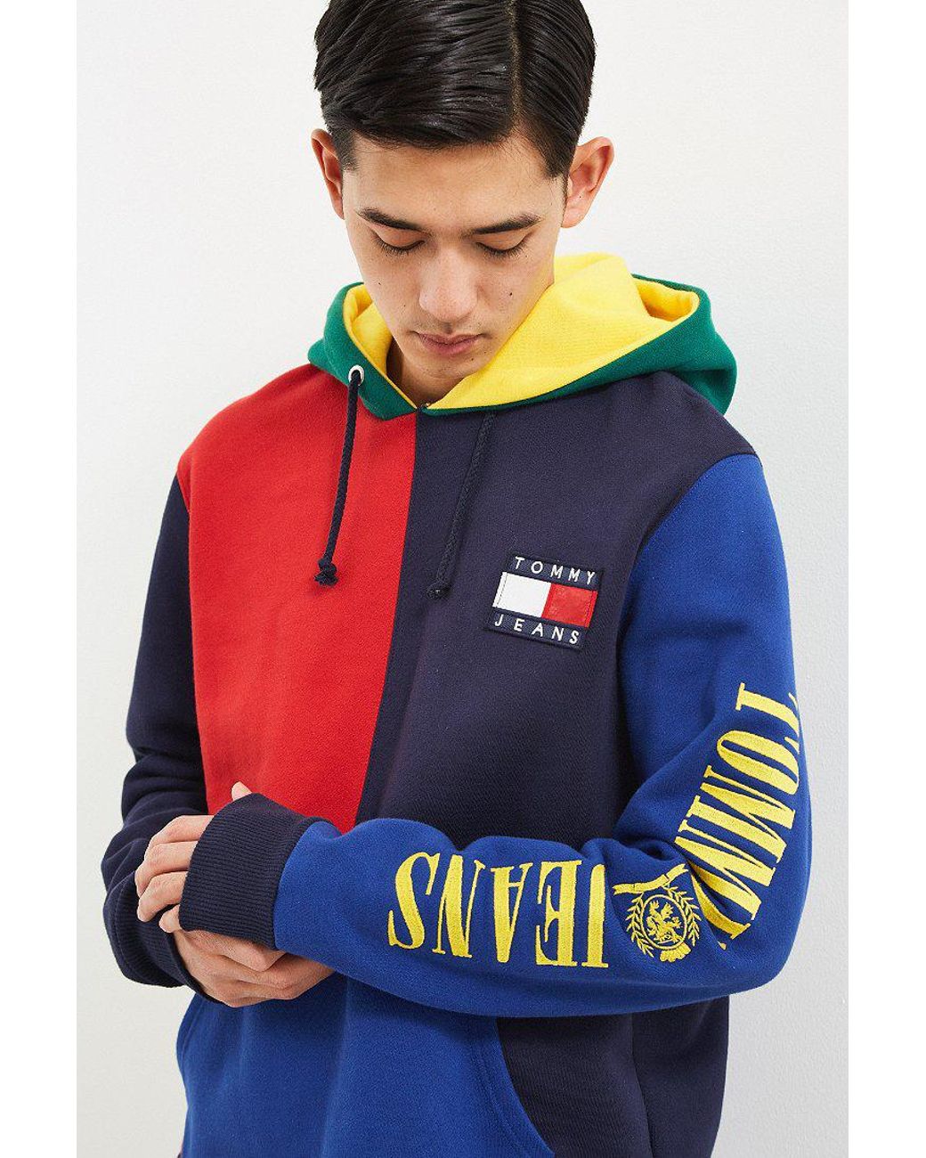 actrice Nederigheid Monument Tommy Hilfiger Tommy Hilfiger '90s Colorblock Hoodie Sweatshirt in Blue for  Men | Lyst
