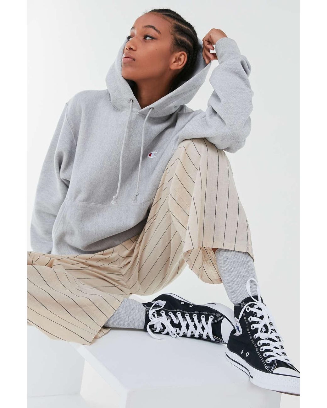 champion logo boyfriend hoodie