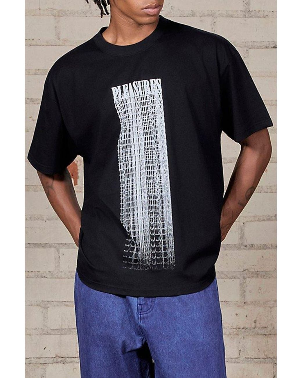Pleasures Black Blurred Graphic Tee for men