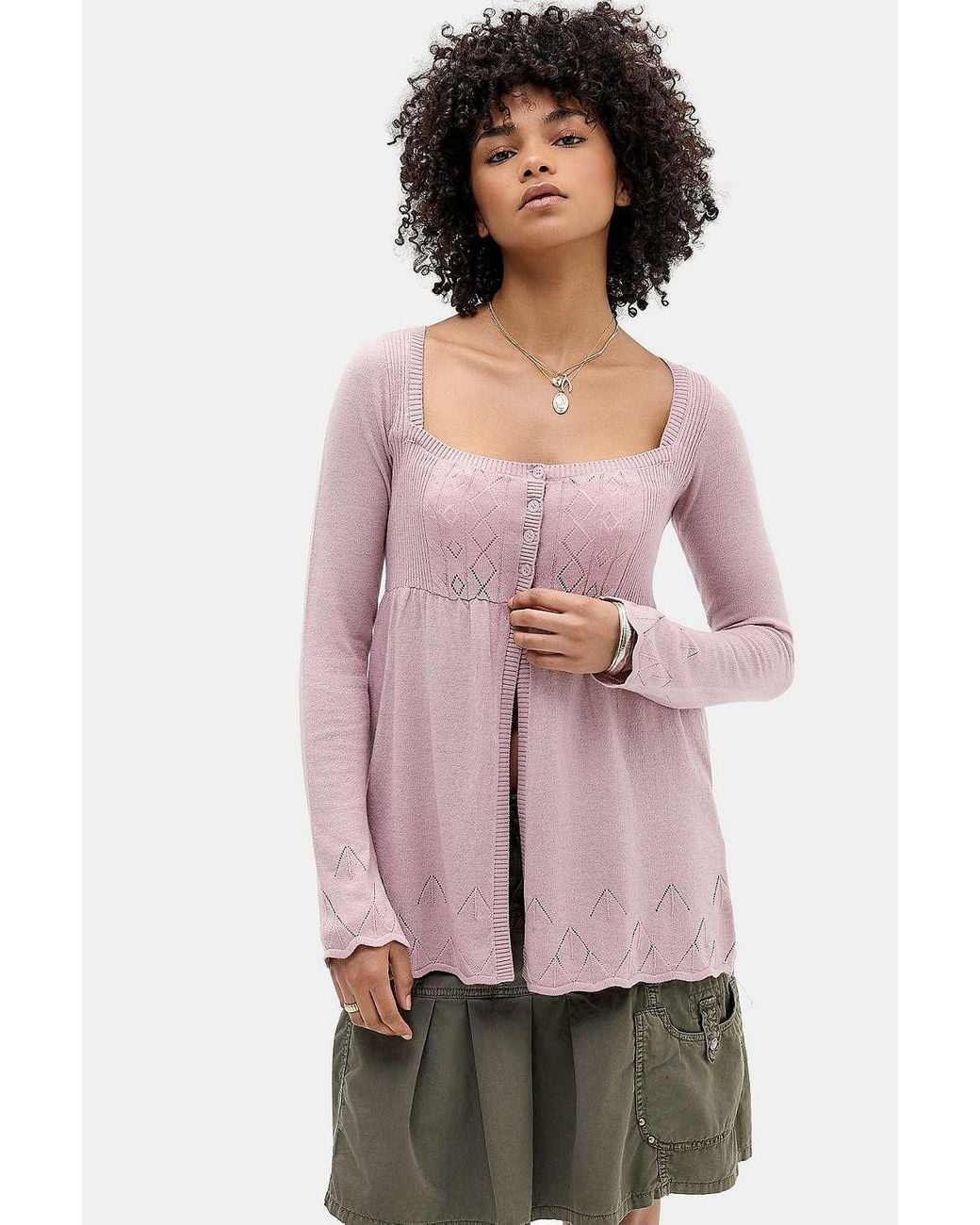 Urban Outfitters Uo Bexley Babydoll Top in Pink | Lyst UK