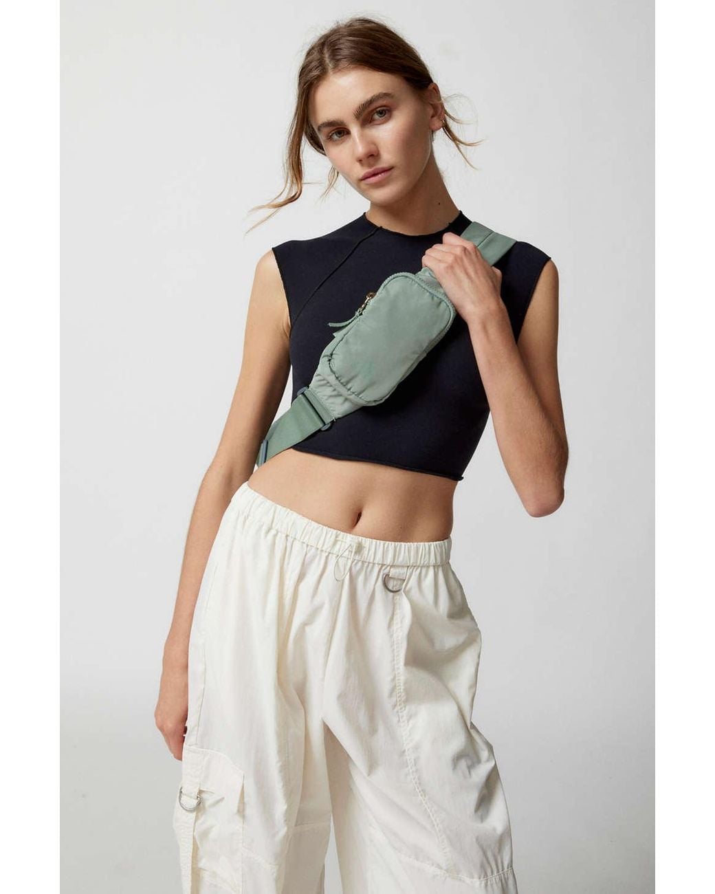 adidas Women\'s Essentials 2 Sling Crossbody Bag in Mint Green Adidas Essentials 2 Sling Crossbody Bag Linen Green | eBay main image 4