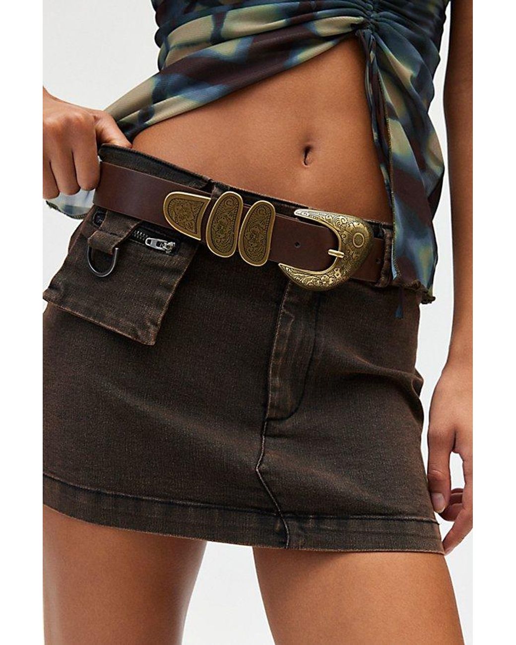 Urban Outfitters Brown Eyelet Belt with Antique Brass tone Ring Western Leather Urban Outfitters | Accessories | Urban Outfitters Leather  main image 4