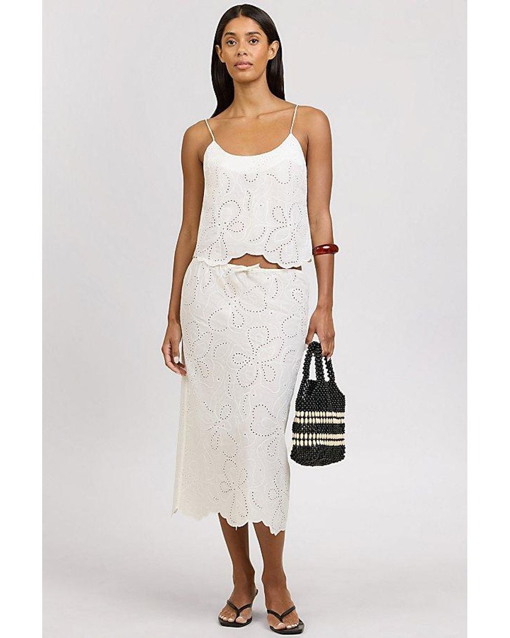 Onia White Scallop Cami