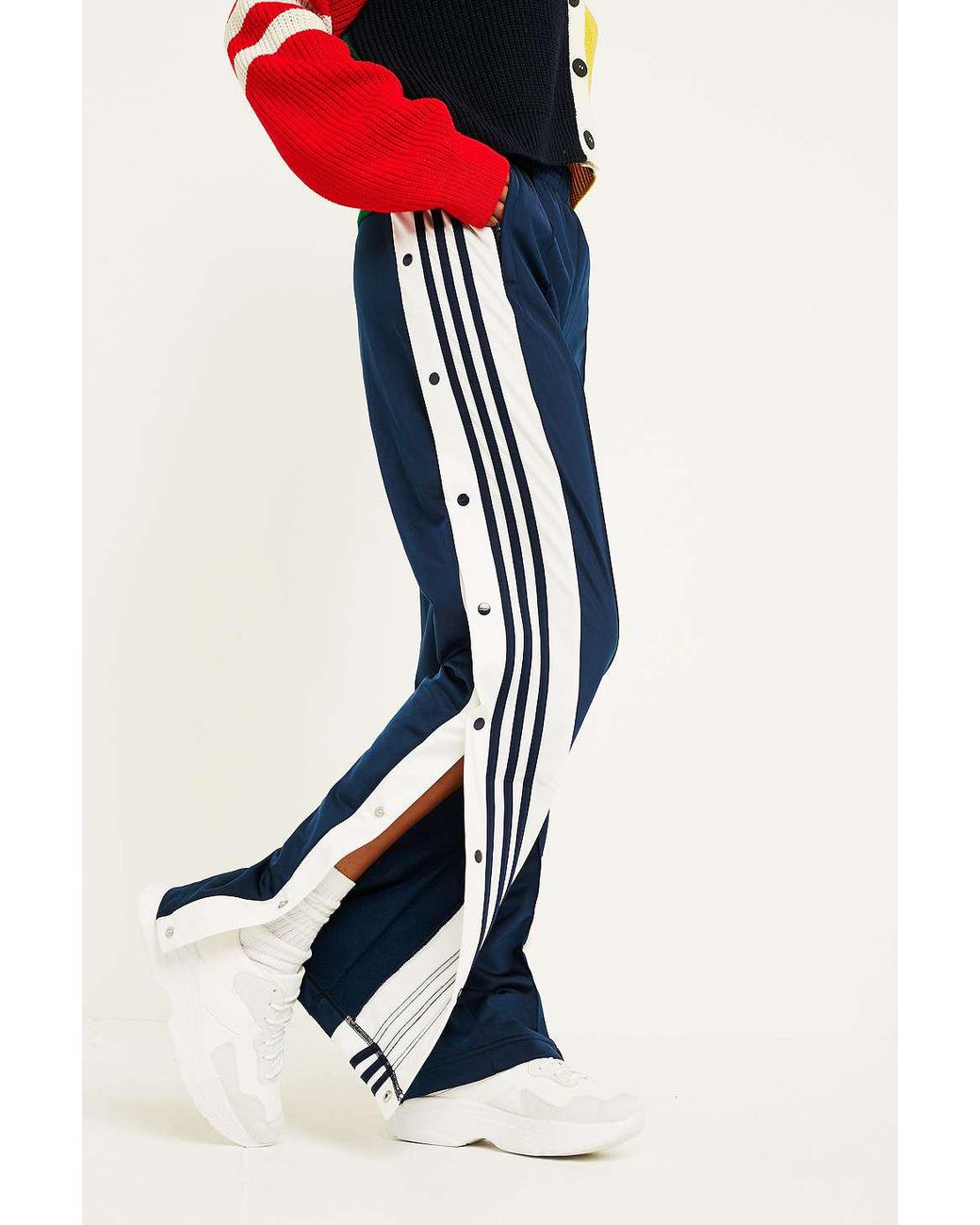 adidas Originals Adibreak 3-stripe Navy Taping Popper Track Pants in Blue |  Lyst UK