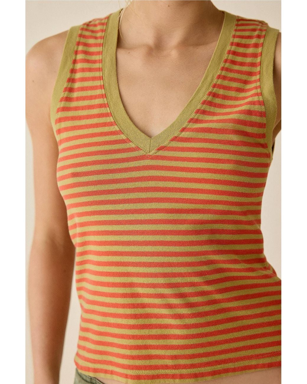 BDG Orange Spill The V Tank Top
