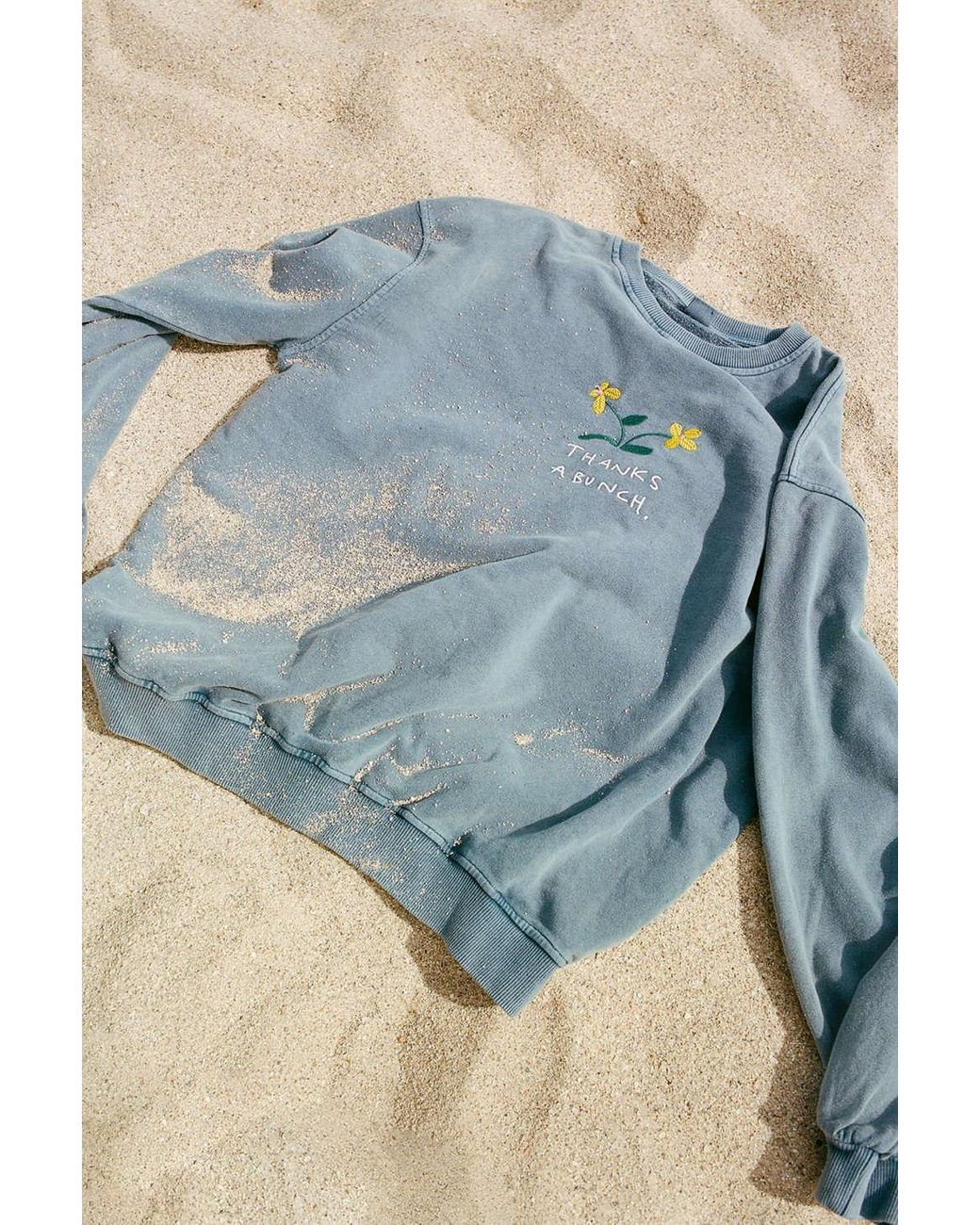 Thanks a bunch embroidered crew neck sweatshirt hot sale