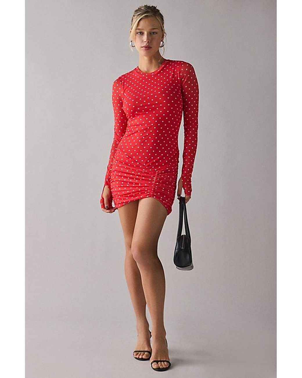 open lace back dress Afrm Sid Dress in Red