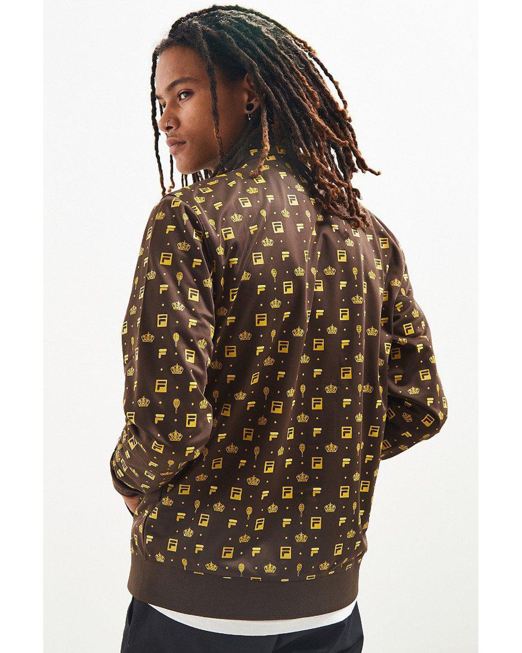 Fila Cotton Fila + Uo Monogram Track Jacket in Brown for Men | Lyst