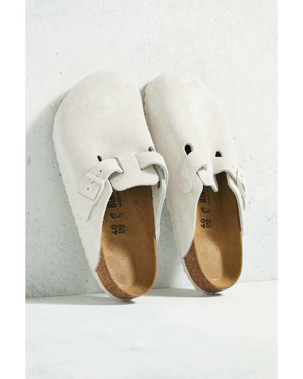 White leather birkenstock boston clearance
