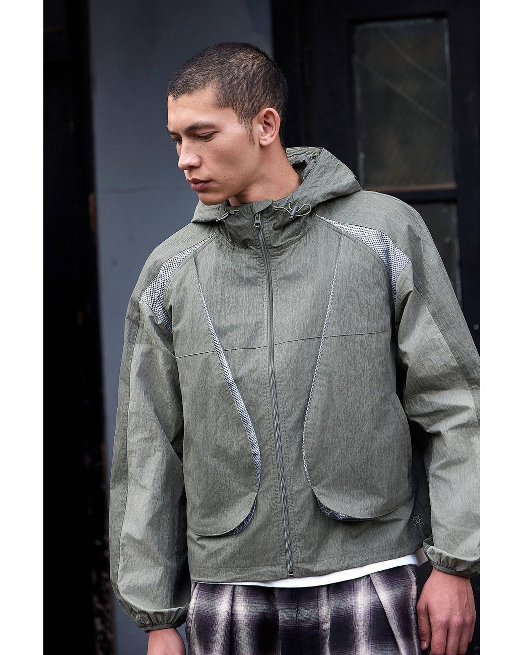 Ayker Gray Tonal Bellow Anorak for men