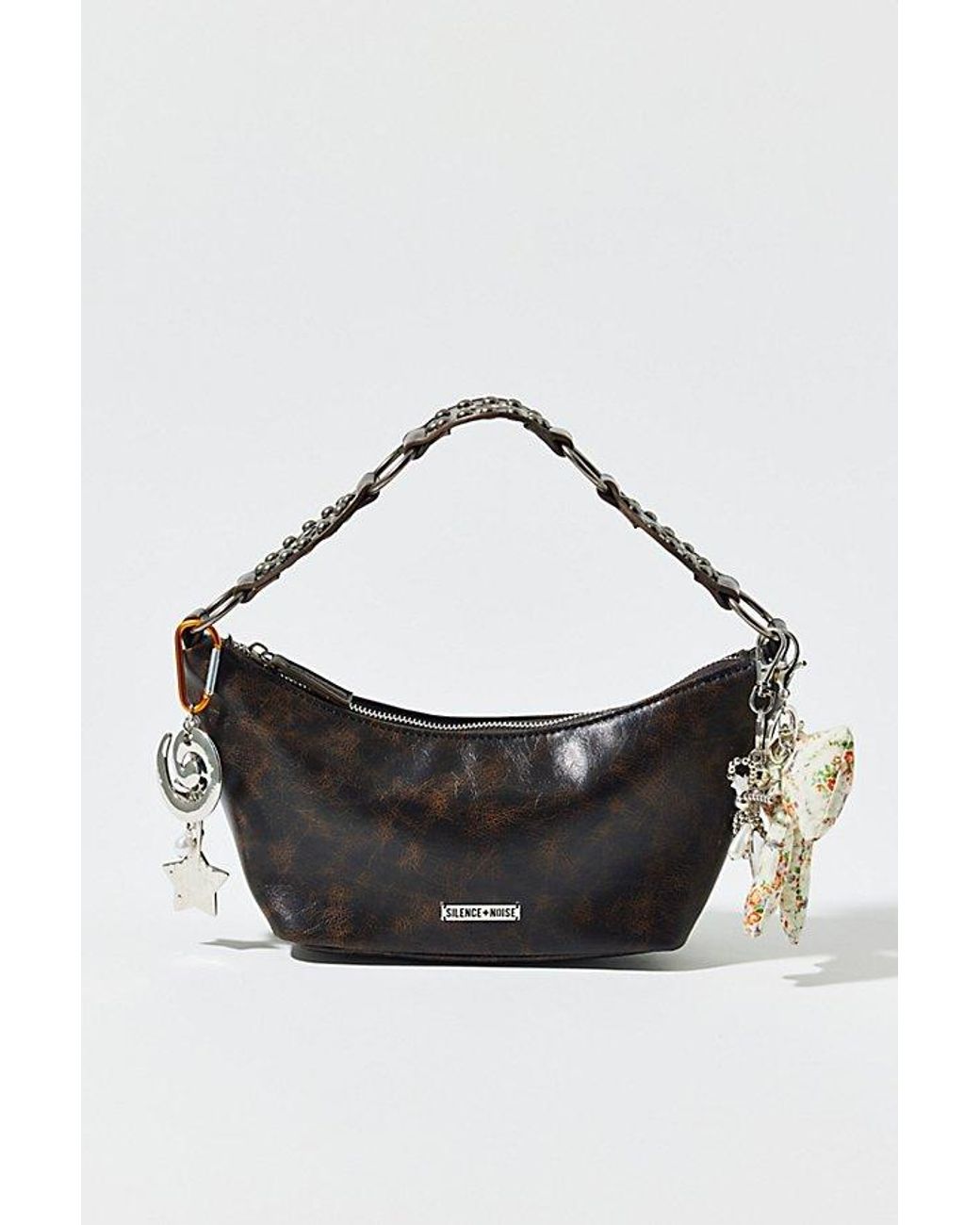 Silence + Noise Luna Studded Faux Leather Bag in Gray | Lyst