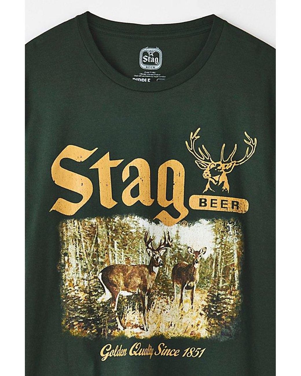 Urban Outfitters Green Stag Beer Deer Graphic Tee for men