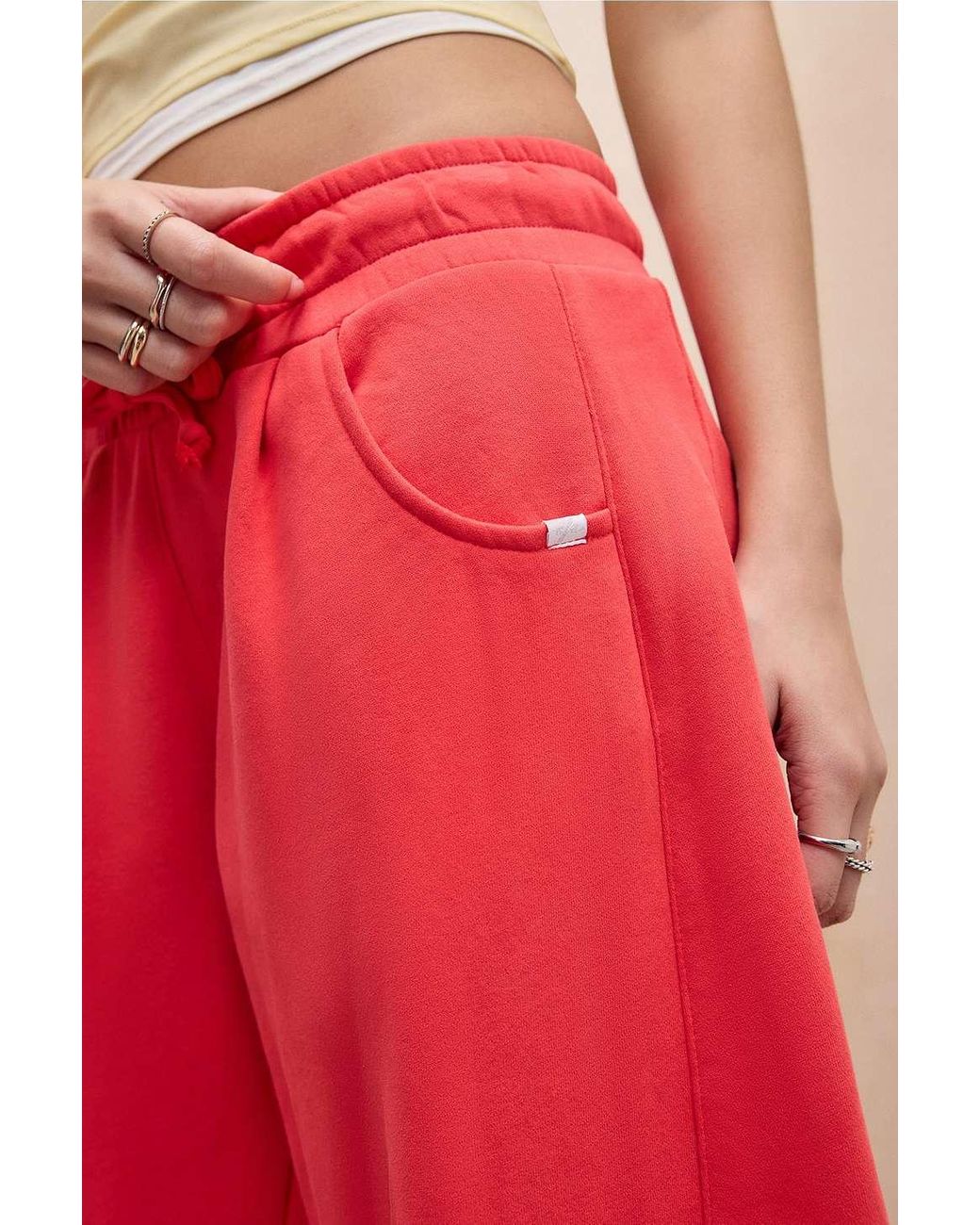 Out From Under Red Essential Barrel Leg Joggers