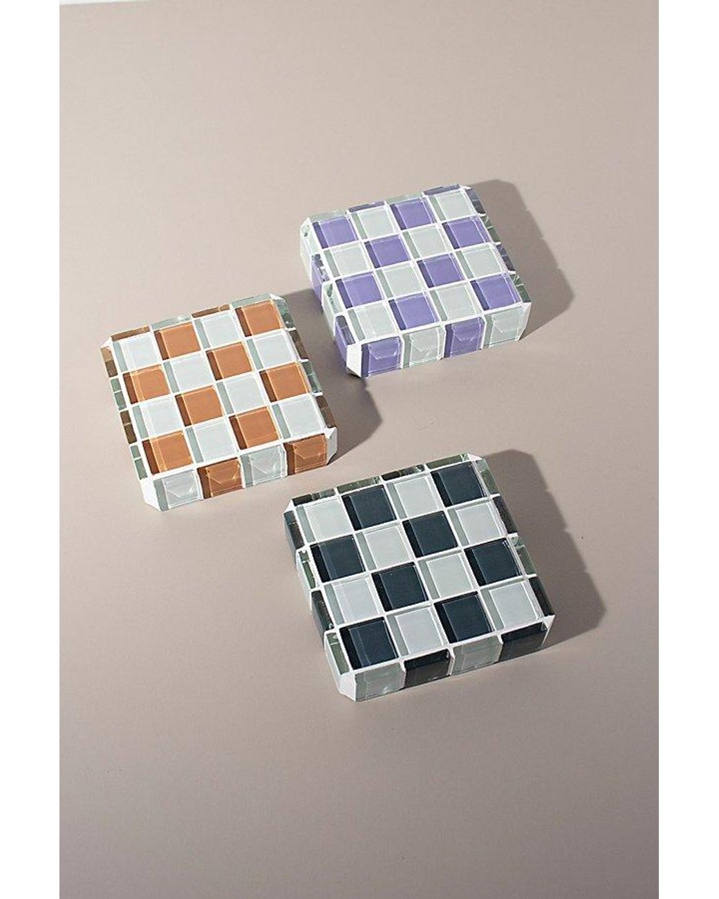 Subtle Studios Multicolor Glass Tile Checkered Cube