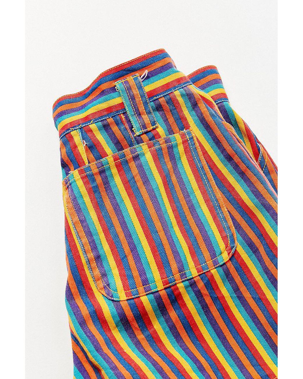 90s rainbow striped jeans hot sale