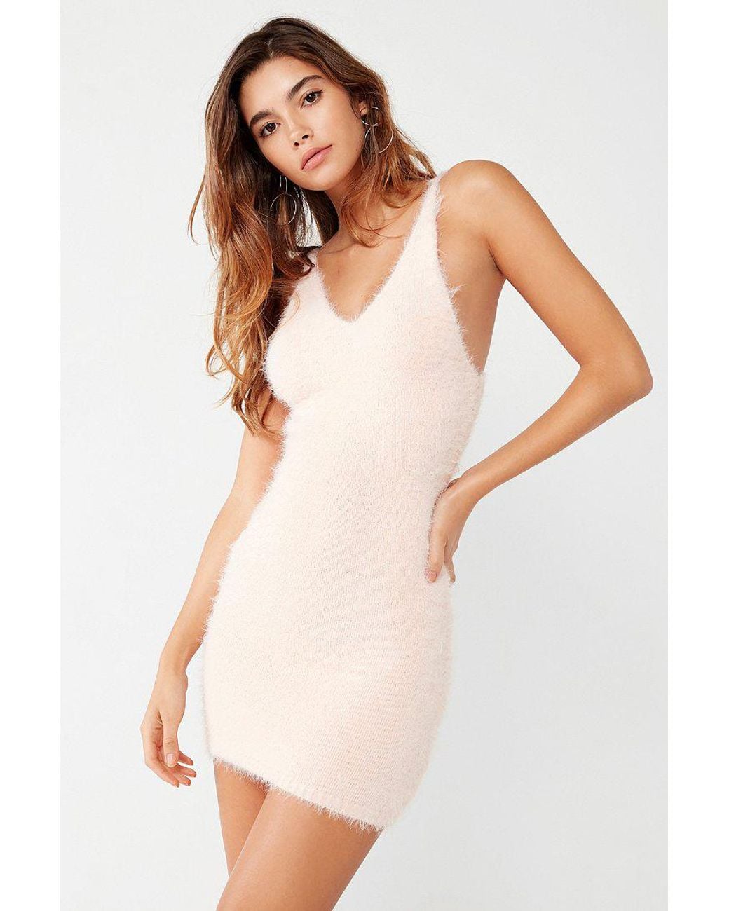 Urban Outfitters Uo Fuzzy Bodycon Mini Dress Lyst