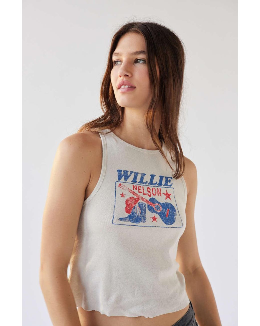 Urban Outfitters Willie Nelson Graphic Tank Top in White Lyst