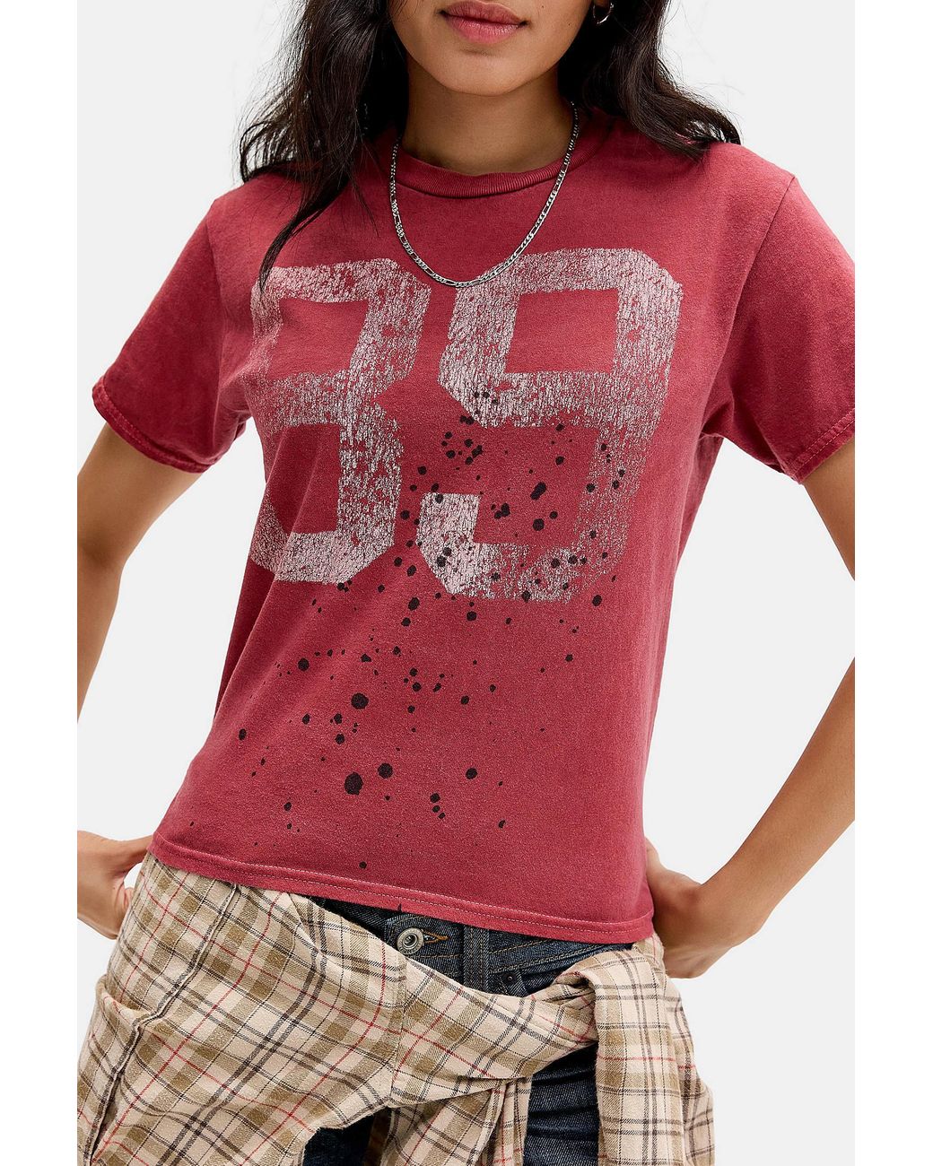 BDG Red 89 Paint Splat Relaxed Graphic Tee