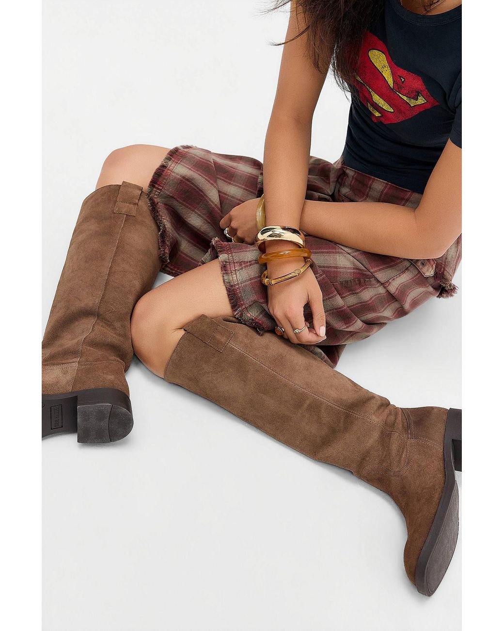 Steve Madden Gray Taupe Zola Knee High Boots