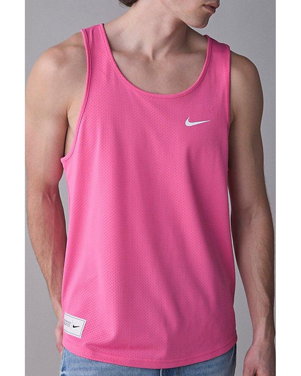 Nike Mesh Logo Tank Top in Pink for Men | Lyst